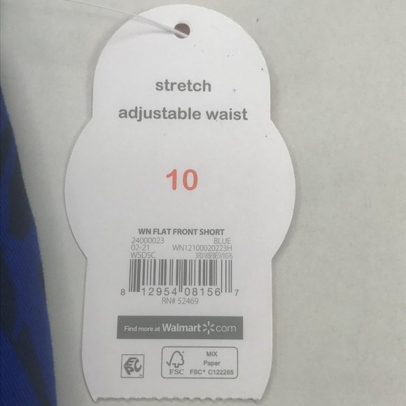 Wonder Nation Boy's Size 10 Adjustable Waist Flat Front Short Blue Palm Leaf New - Picture 4 of 13